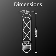 Load image into Gallery viewer, LED bulb (T125) Tube / Vintage with amber glass, E27 base, 4W cons. (30W eq.), 323 lumens, warm white light