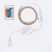 Charger l'image dans la galerie, Bobine LED RGB 220V AC 192 LED/m Largeur 14 mm 25 Mètres IP65 Coupe Soudable 10 cm