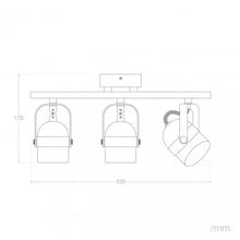 Charger l'image dans la galerie, Plafonnier Orientable Aluminium Sinner 3 Spots Noir