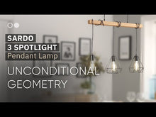 Charger et lire la vidéo dans la visionneuse de la Galerie, Suspension Métal Sardo 3 Spots avec un  style industriel