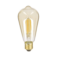 Carregar imagem no visualizador da galeria, Ampoule LED (ST64) Edison / Vintage au verre ambré, culot E27, 3,8W cons. (30W eq.), 350 lumens, lumière blanc chaud
