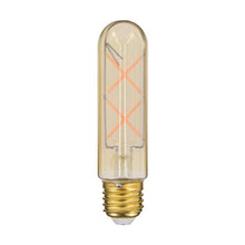 Load image into Gallery viewer, Ampoule LED (T125) Tube / Vintage au verre ambré, culot E27, 4W cons. (30W eq.), 323 lumens, lumière blanc chaud
