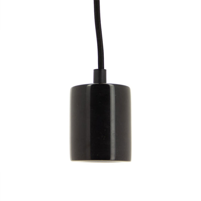 Suspension à douille en marbre noir pour ampoule à culot E27