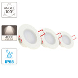 Pack de 3 spots LED intégrés  XANLITE- 345 lumens - spéciale salle de bain